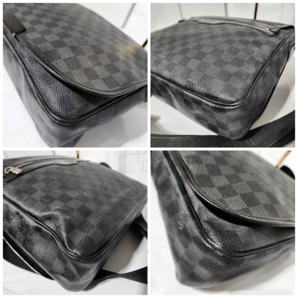 Authentic Louis Vuitton Damier Graphite Renzo Messenger Bag Grey/Black - Picture 8 of 14